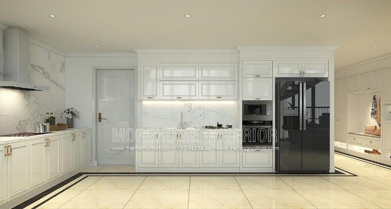 Mẫu thiết kế tủ bếp chung cư Penthouse Tây Hồ đẹp