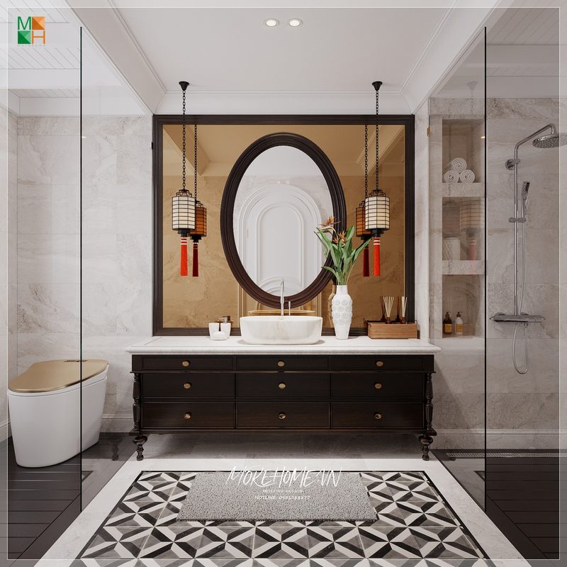 Tủ lavabo góp phần mang đến sự tiện nghi sang trọng và ấn tượng cho không gian phòng tắm của gia đình.